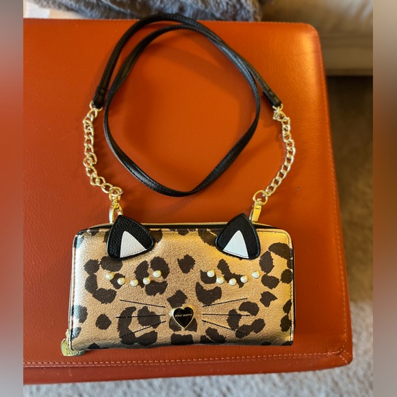 Betsey Johnson cat shoulder wallet purse NWOT - Picture 4 of 9